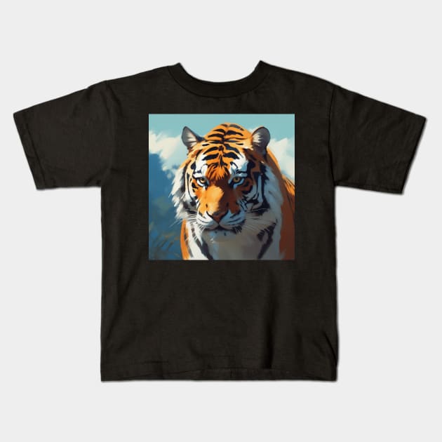 Giant Siberian Tiger Kids T-Shirt by Spaceboyishere